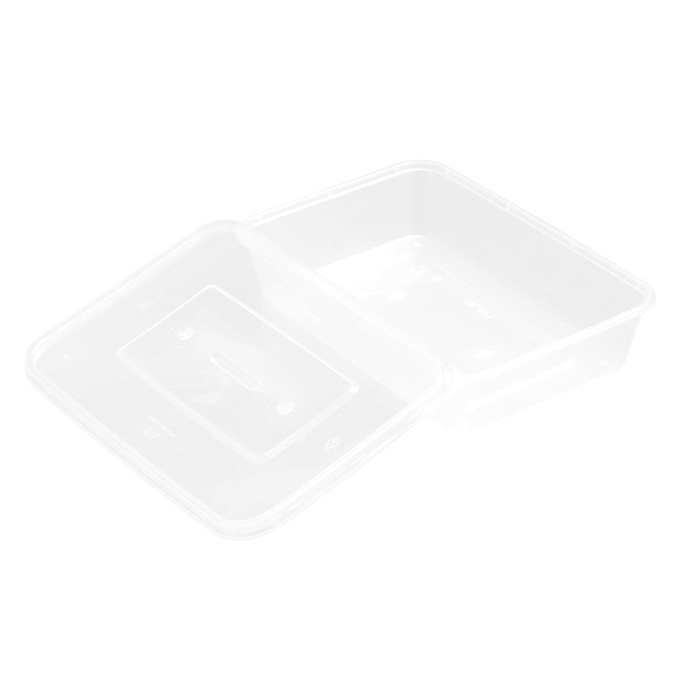 12 Pack Rectangle Reusable Food Container 500ml