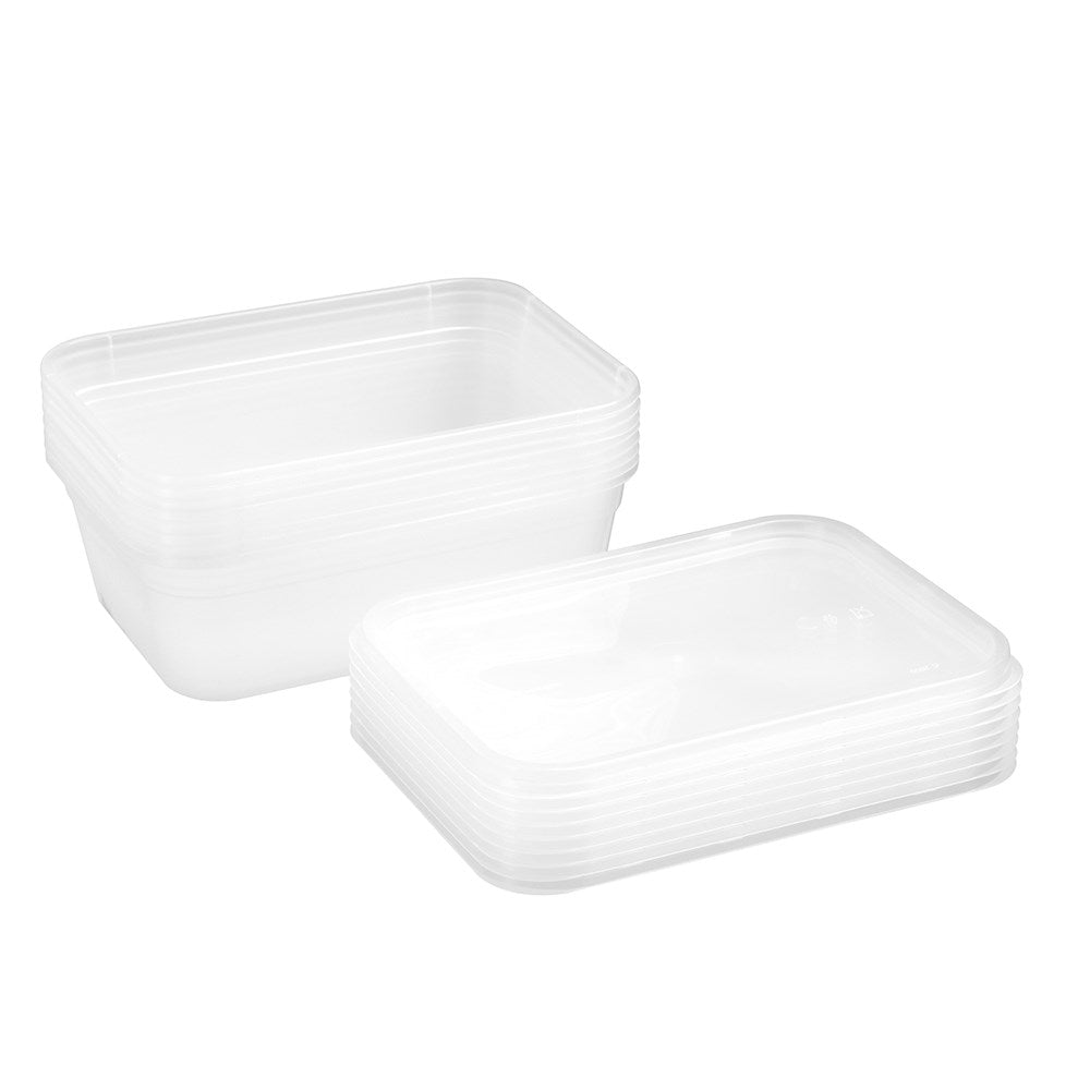 8 Pack Rectangle Reusable Food Container 2L