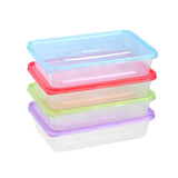 20 Pack Rectangle Reusable Food Container Coloured Lids 500ml