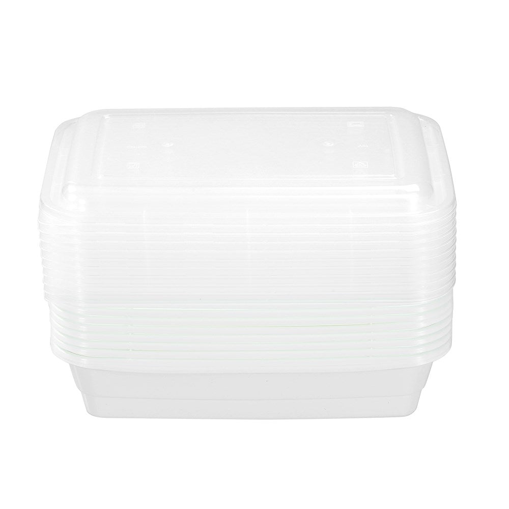 10 Pack Reusable Food Prep Container 1200ml - Assorted