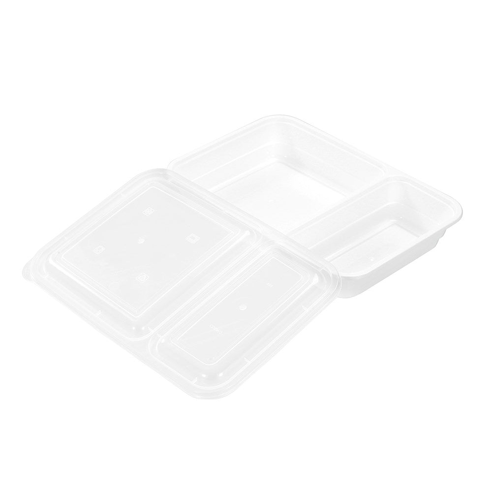 10 Pack 2 Section Reusable Food Prep Container 850ml