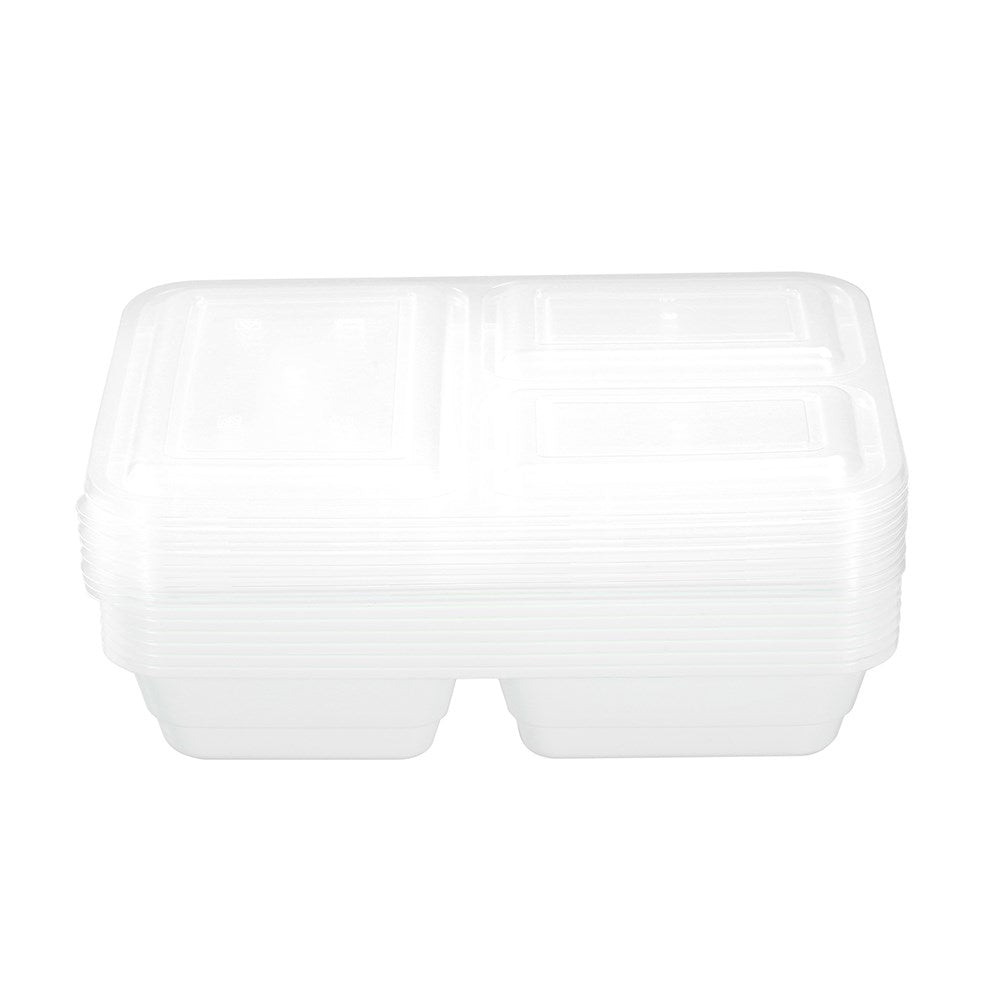8 Pack 3 Section Reusable Food Prep Container 1200ml