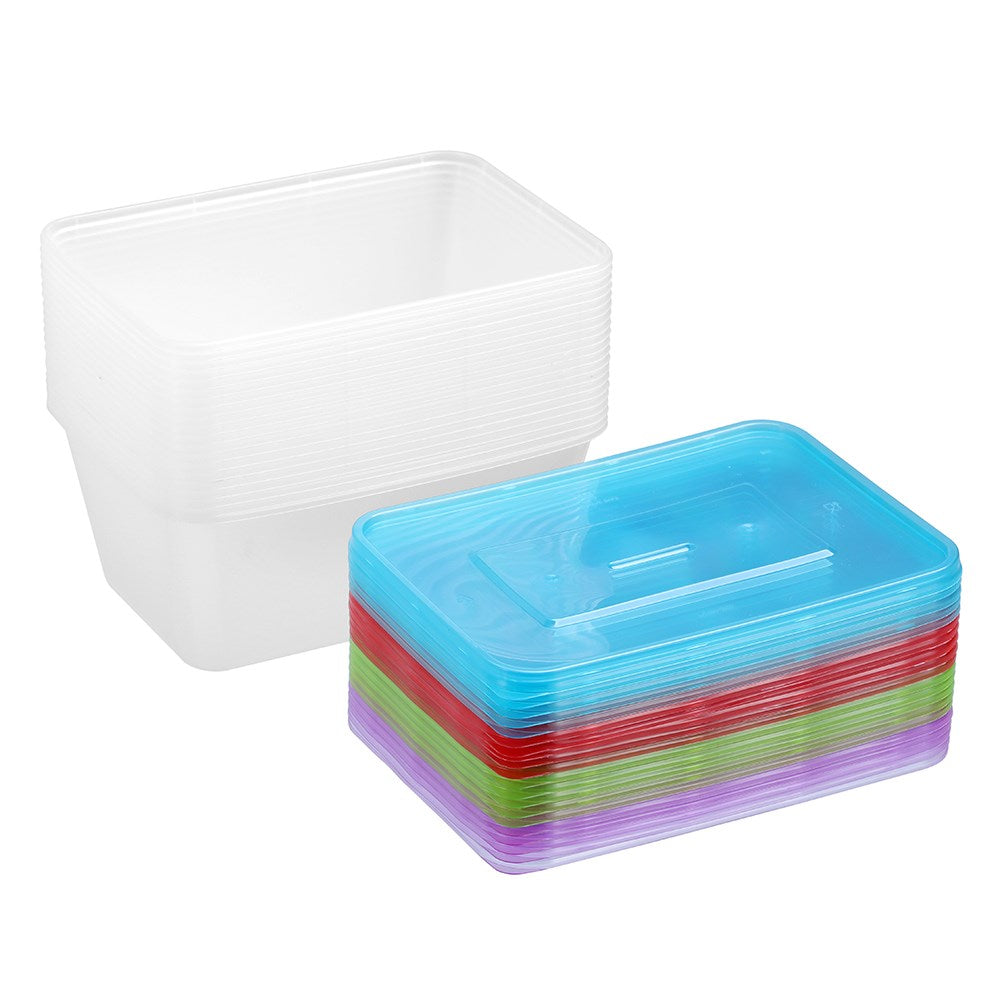 20 Pack Reusable Food Container Coloured 1L