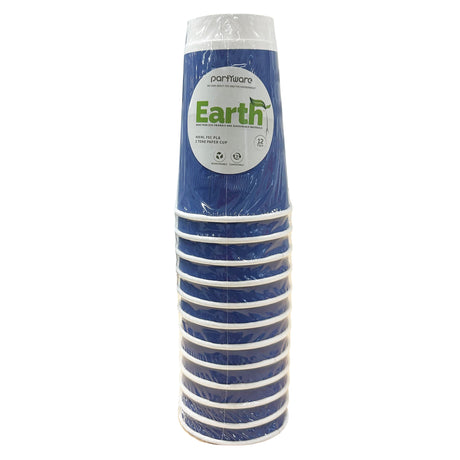 Blue Paper Cups 450ml - 12 Pack