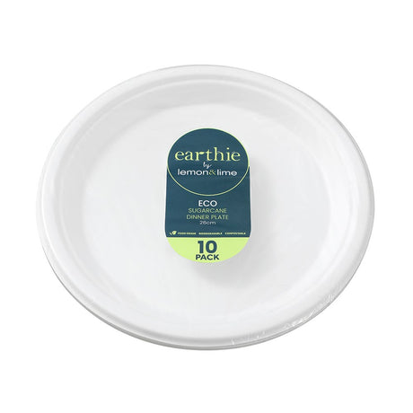 10 Pack Eco Sugarcane Dinner Plate 26cm