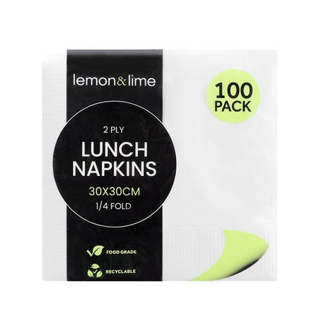 Lunch Napkins 100 Pack - White