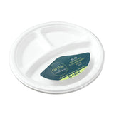 10 Pack Eco Sugarcane 3 Compartment Plate 26cm White