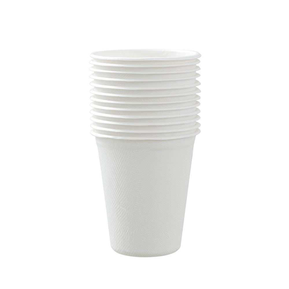12 Pack Eco Sugarcane Cup 250ml - White