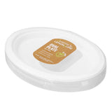 30 Pack Sugarcane Oval Plates - White