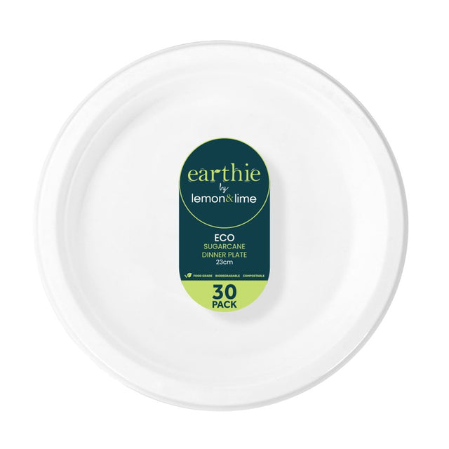 Sugarcane Dinner Plates – White 30 Pack