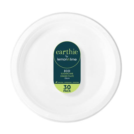 Sugarcane Dinner Plates – White 30 Pack