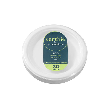 Sugarcane Side Plates – White 30 Pack