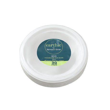 Eco Sugarcane Side Bowl White 18cm 30 Pack