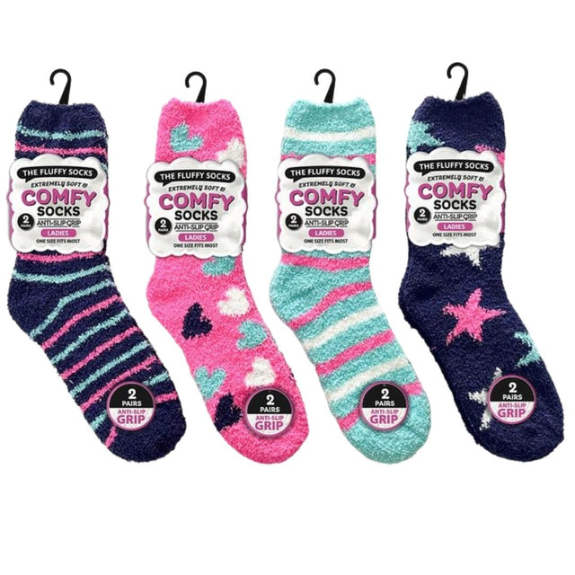 Women’s Microfibre Socks - 2 Pack - 4 Assorted