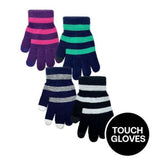 Kids’ Stripe Touch Tip Gloves