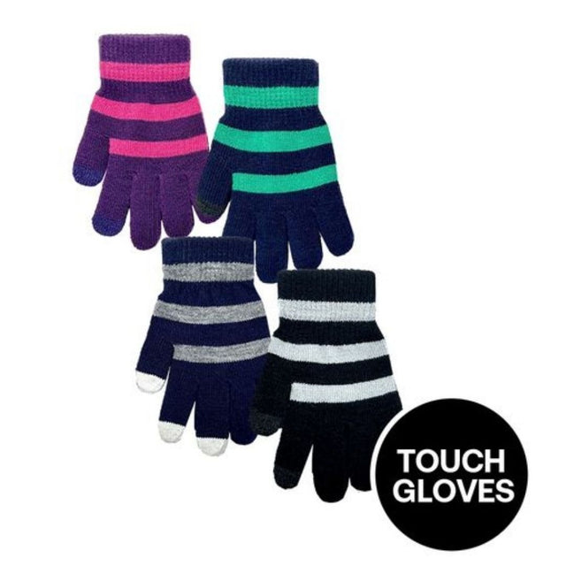 Kids’ Stripe Touch Tip Gloves