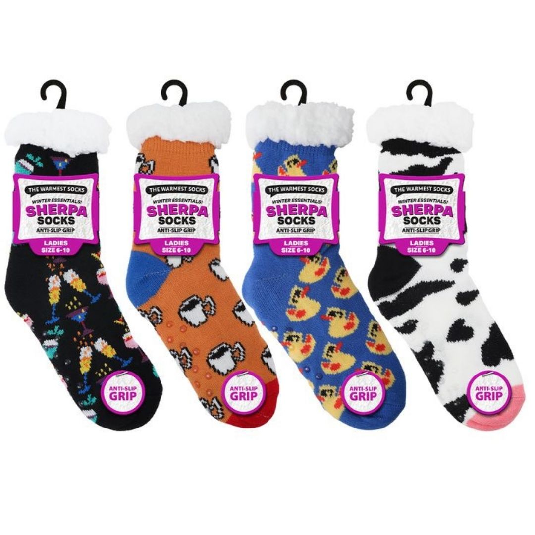 Women’s Sherpa Fun Print Socks