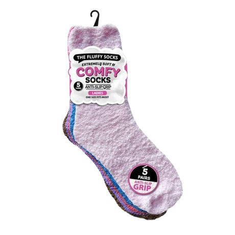 Women’s Microfibre Plain Socks - 5 Pack - Assorted Colours