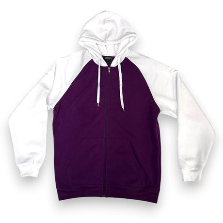Two-Tone Full Zip Hooded Jacket