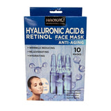 Face Mask - Hyaluronic Acid & Retinol Anti-Ageing Treatment 10 Pack