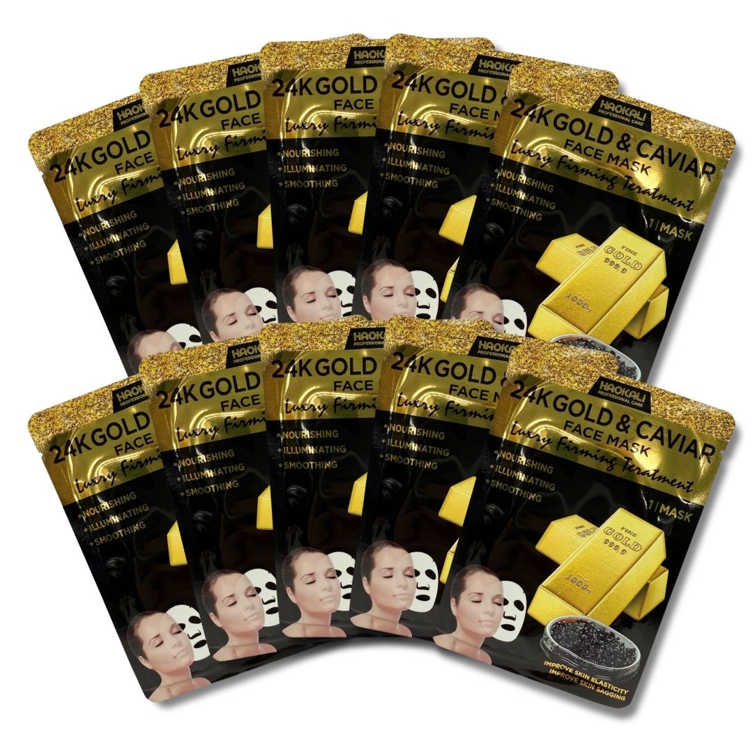 Face Mask - 24K Gold & Caviar Firming Treatment 10 Pack