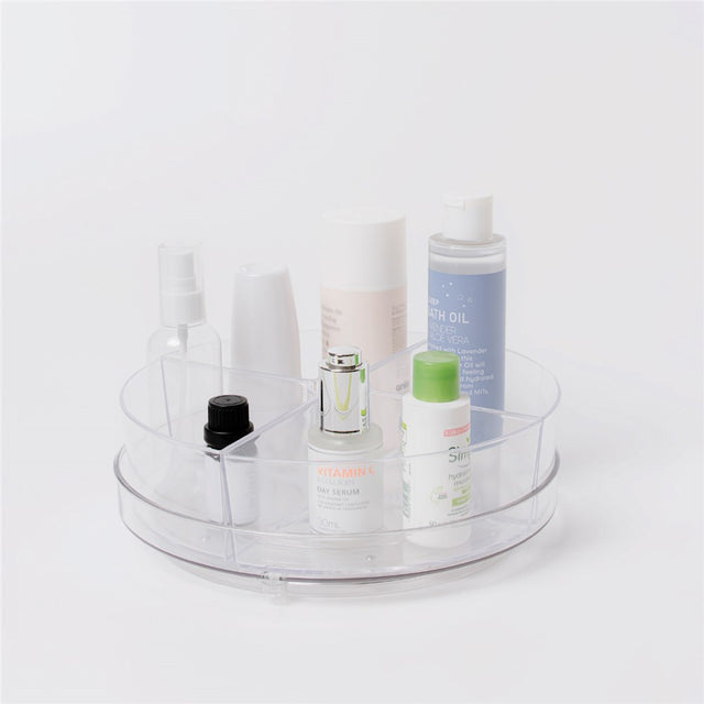 Crystal Round Turntable With 4 Bins 23.5cm