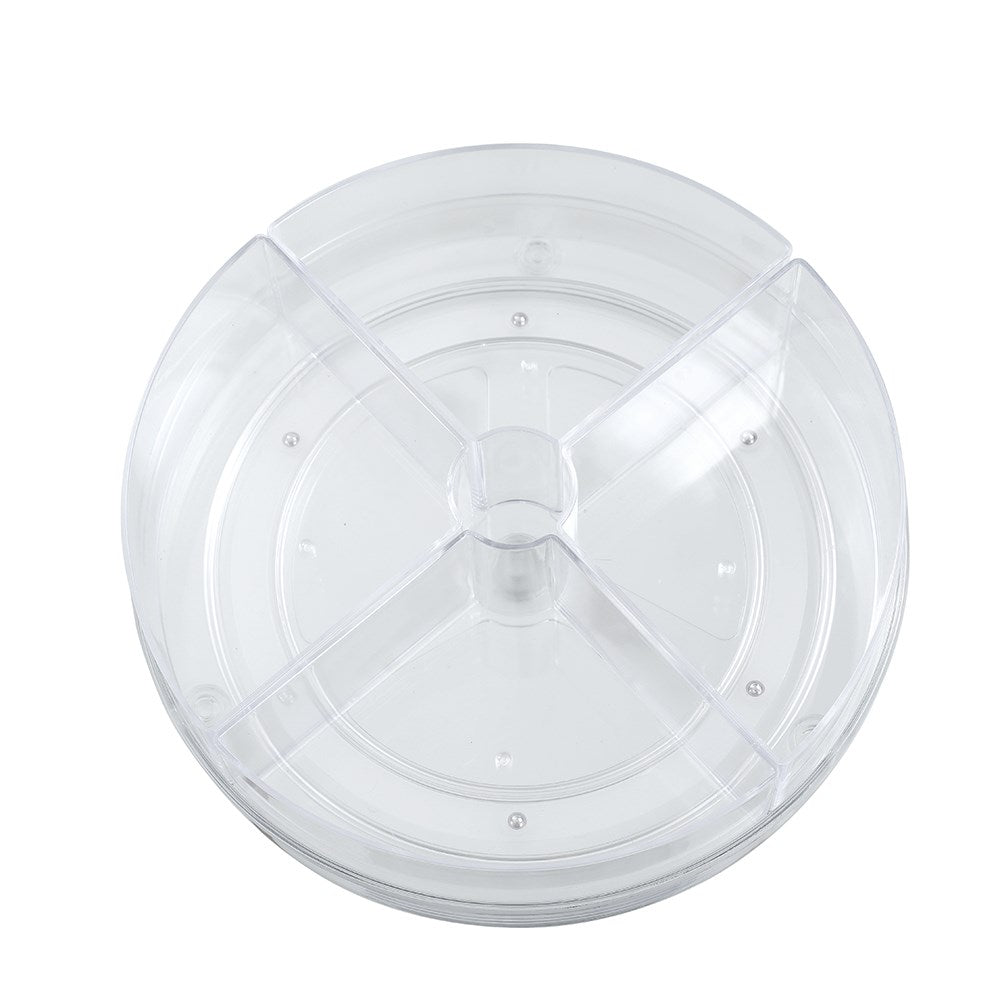 Crystal Round Turntable With 4 Bins 23.5cm