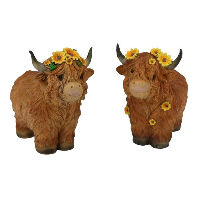 Highland Cow with Sunflowers Décor - Assorted