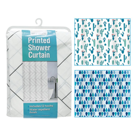 Printed Shower Curtain – 180 x 180cm