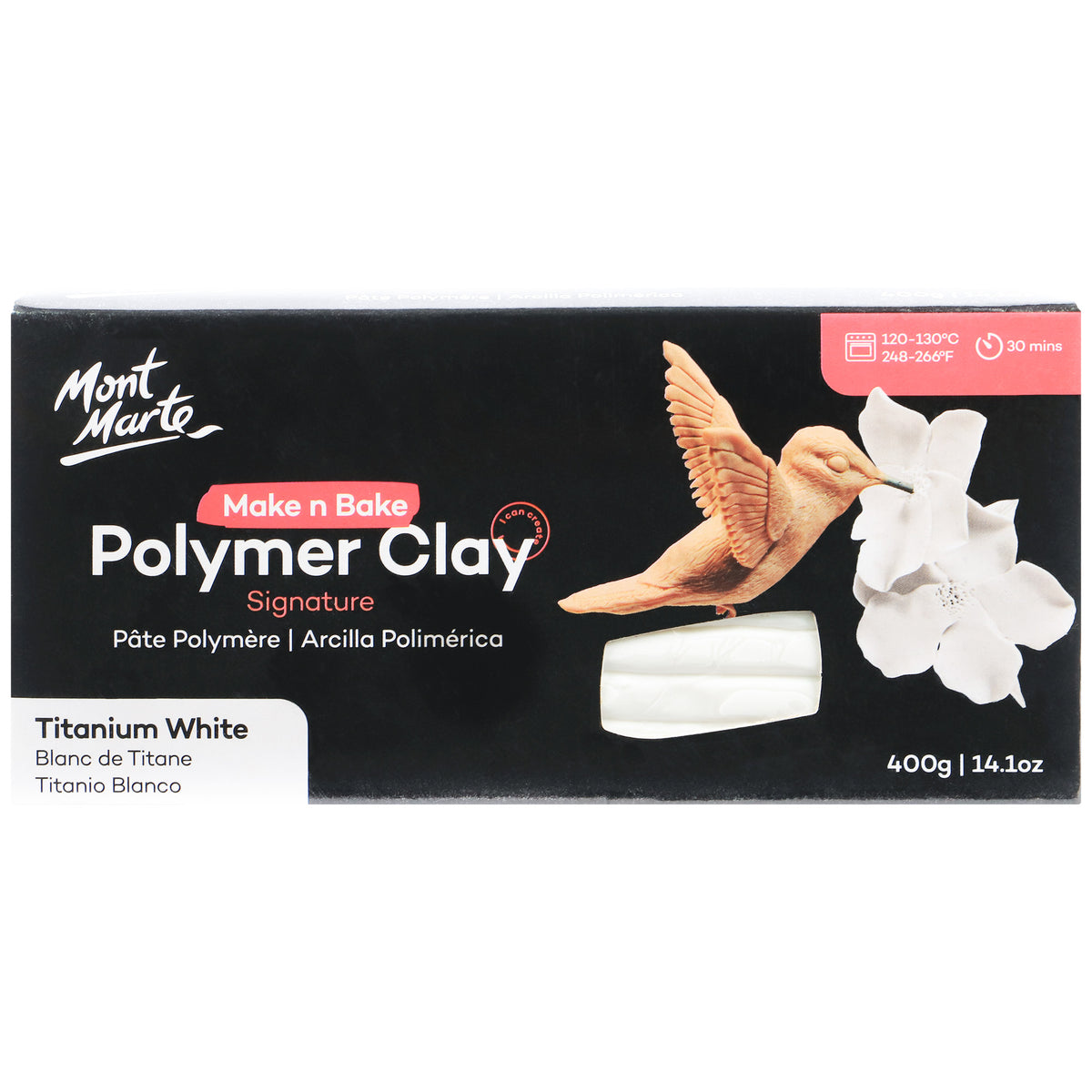 400g Polymer Clay - Titanium White - Mont Marte