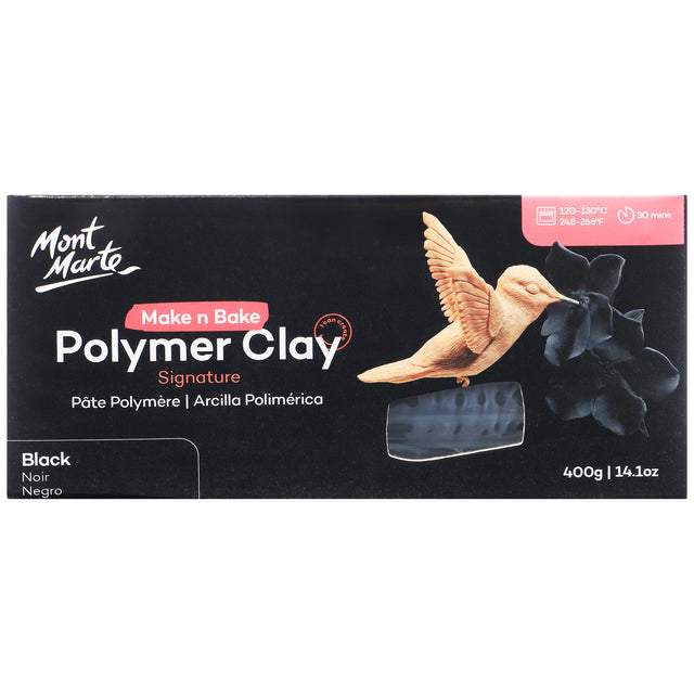 400g Polymer Clay Signature - Black - Mont Marte