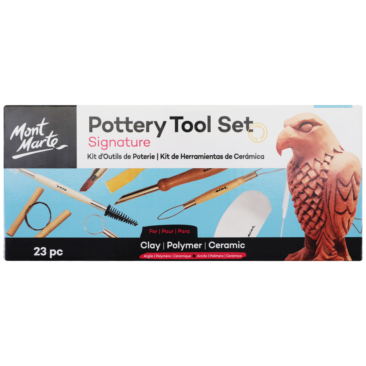 23 Piece Pottery Tool Set with Zip Case - Mont Marte