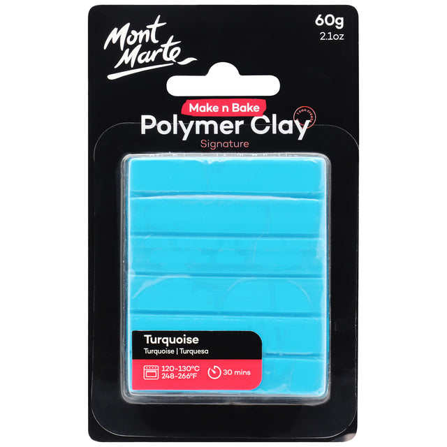 Mont Marte Make n Bake Polymer Clay 60g - Turquoise - Mont Marte
