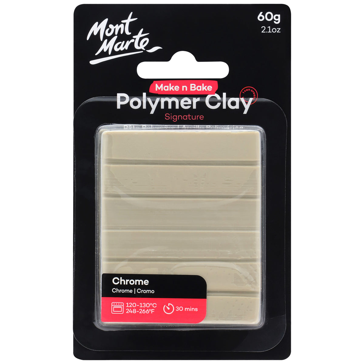 Make n Bake Polymer Clay Signature 60g - Chrome - Mont Marte