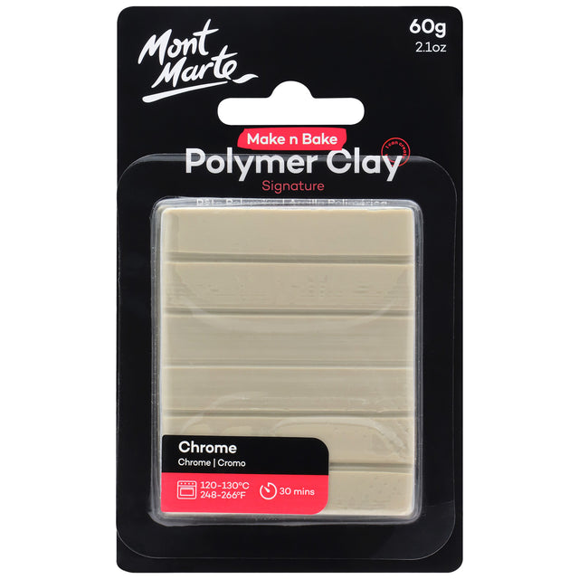 Make n Bake Polymer Clay Signature 60g - Chrome - Mont Marte