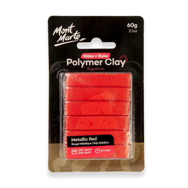 60g Polymer Clay - Metallic Red - Mont Marte