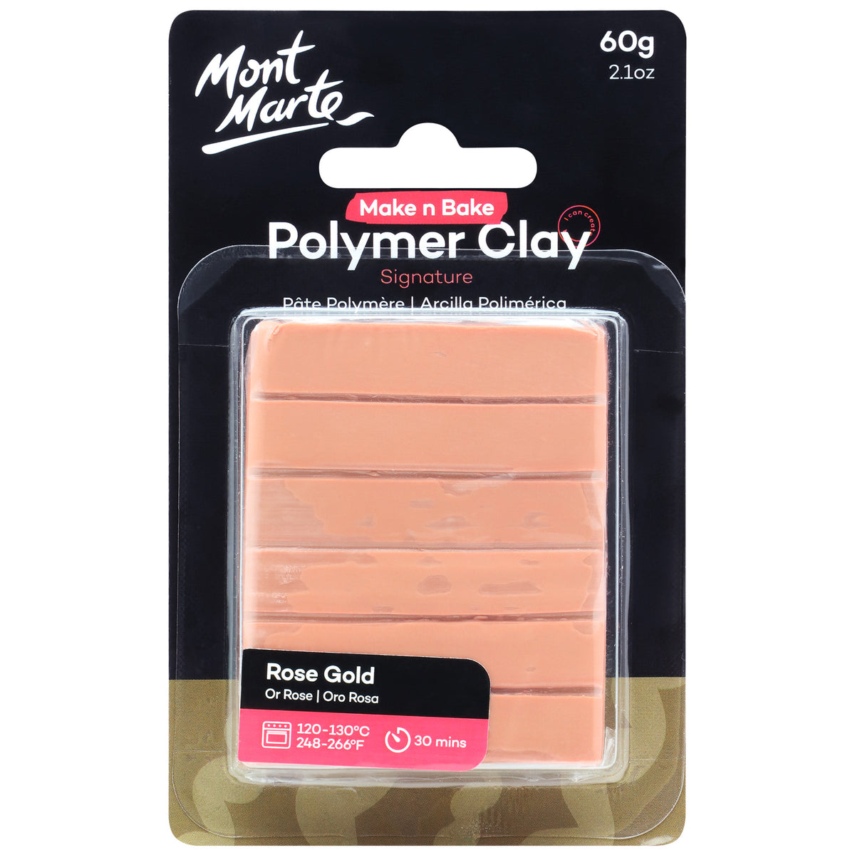 60g Polymer Clay - Rose Gold - Mont Marte