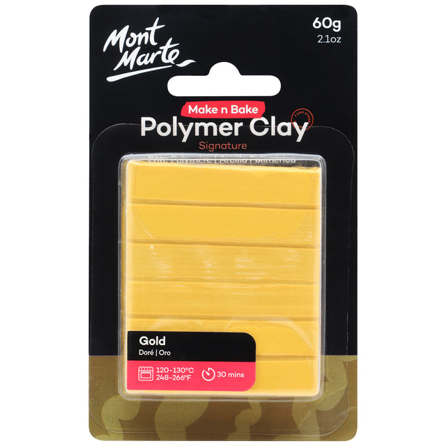 Make n Bake Polymer Clay Signature 60g - Gold - Mont Marte