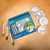 DIY Colour-In Coaster Kit - 7 Piece