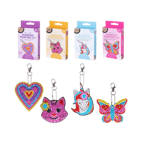 DIY Diamond Painting Keychains Kit - 4 Assorted
