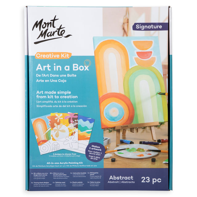 23 Piece Art in a Box Abstract Painting Kit - Mont Marte