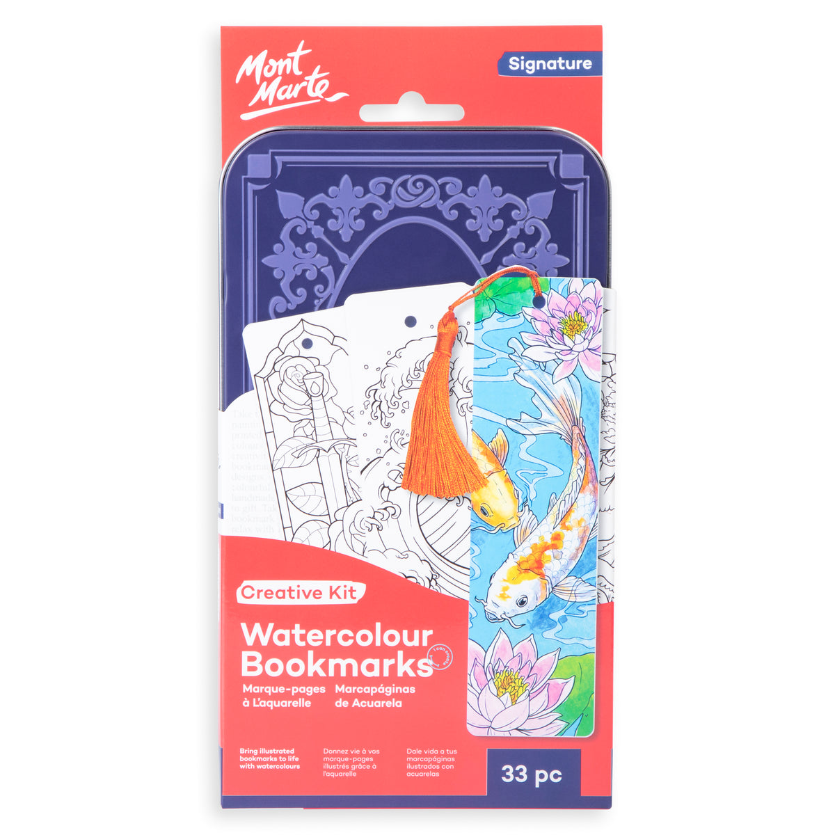 33 Piece Watercolour Bookmark Painting Set - Mont Marte
