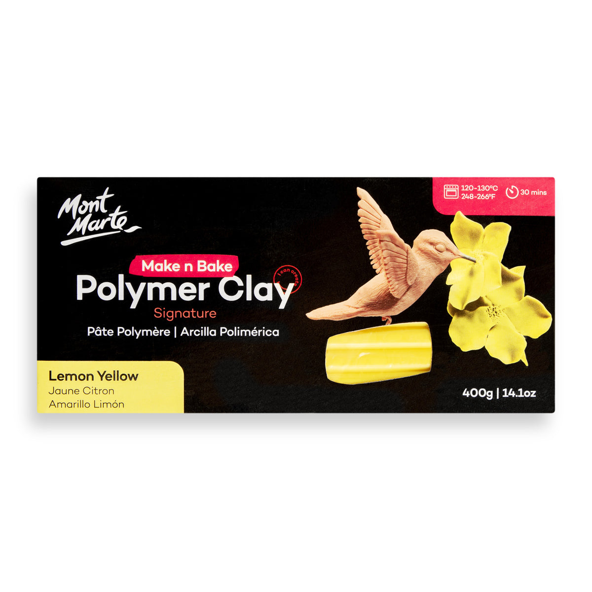 400g Polymer Clay - Lemon Yellow - Mont Marte