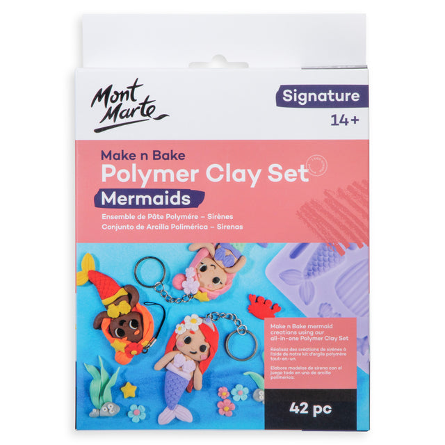 42 Piece Polymer Clay Art Kit - Mermaids - Mont Marte
