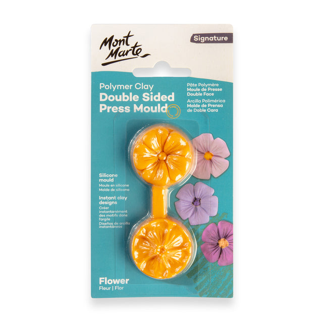 Polymer Clay Double Sided Press Mould - Flower - Mont Marte