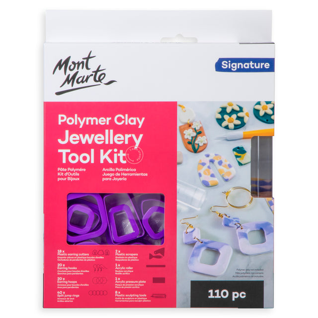 110 Piece Polymer Clay Jewellery Making Kit - Signature - Mont Marte