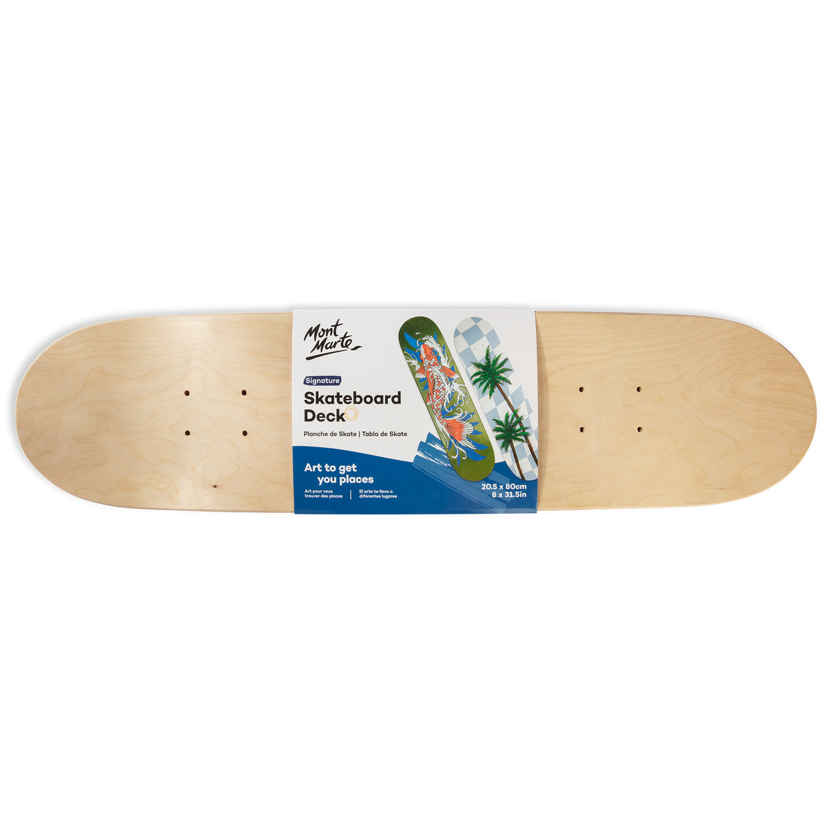 Blank Skateboard Deck for Customising - 80 x 20.5cm - Mont Marte