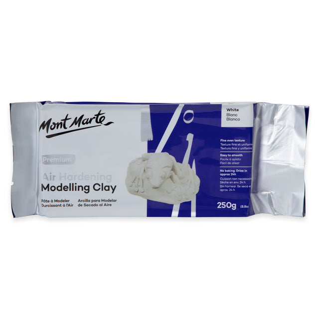 Air Hardening Modelling Clay 250g - White - Mont Marte