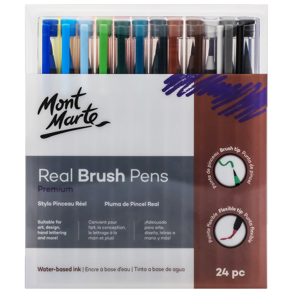 Real Brush Pens - 24 Pack - Mont Marte