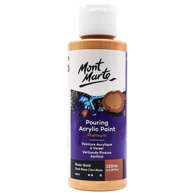 Pouring Acrylic Paint 120ml Bottle - Rose Gold - Mont Marte